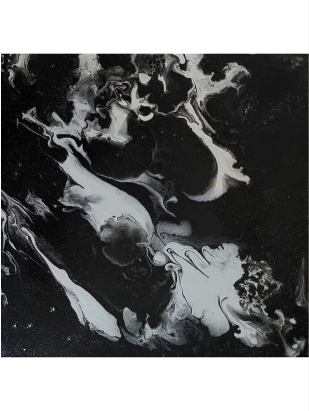Hand Crafted Abstract Black & Gray 12x12 Inches Wall Art Canvas Painting - Picture 5 of 6